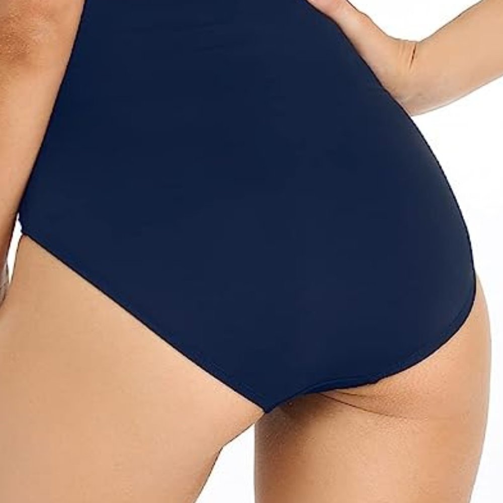 MYCOCO Tummy Control One Piece Ruched Halter Swimsuit NEW!!! - Picture 5 of 15